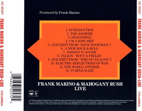 Frank Marino And Mahogany Rush - Live (Reissue) (1978/1990)