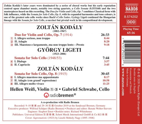Gabriel Schwabe, Hellen Weiß - Kodály & Ligeti: Cello Works (2020) [Hi-Res]