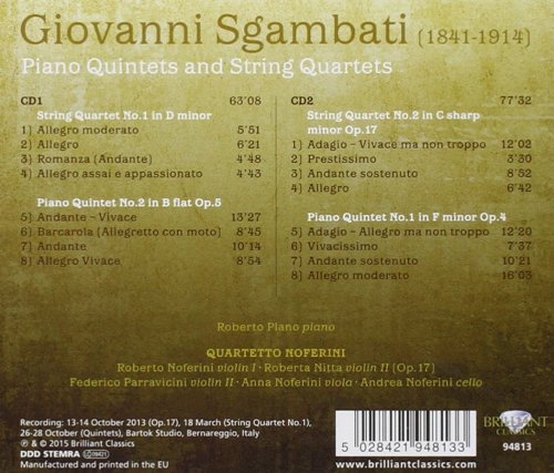 Quartetto Noferini, Roberto Plano - Sgambati: Piano Quintets and String Quartets (2015) [Hi-Res]