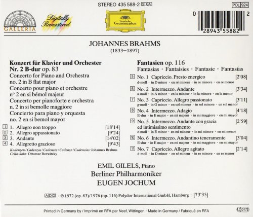 Emil Gilels, Berliner Philharmoniker, Eugen Jochum - Brahms: Piano Concerto No. 2 (1990)