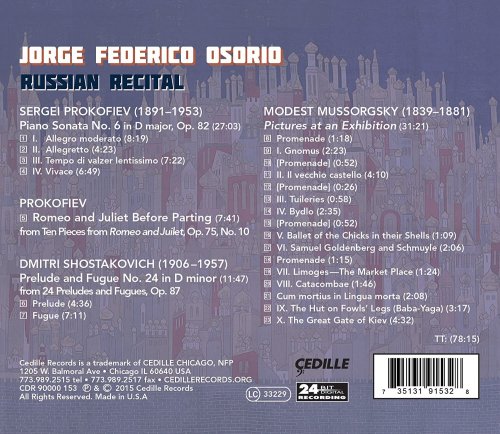 Jorge Federico Osorio - Russian Recital: Mussorgsky, Prokofiev & Shostakovich (2015) [Hi-Res]