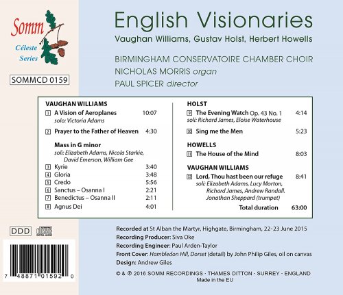 Birmingham Conservatoire Chamber Choir - English Visionaries: Williams, Holst & Howells (2016) [Hi-Res]