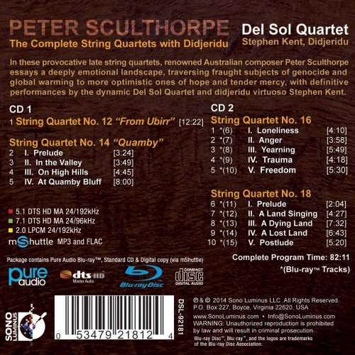 Del Sol String Quartet feat. Stephen Kent - Sculthorpe: The Complete String Quartets with Didjeridu (2014) [Hi-Res]