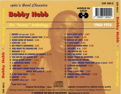 Bobby Hebb - The "Sunny" Anthology 1960-1976 (2006) CD-Rip