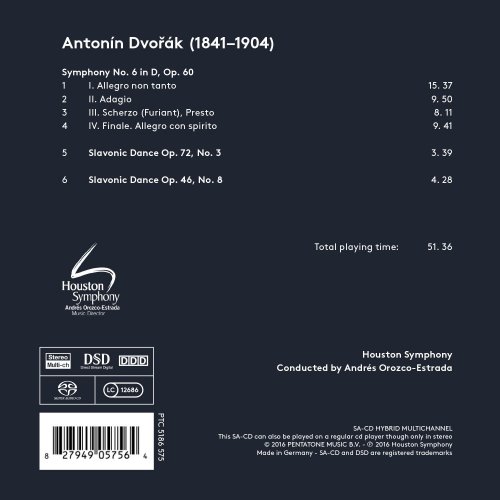 Houston Symphony Orchestra & Andrés Orozco-Estrada - Dvorak: Symphony No. 6 in D Major, Op. 60 & 2 Slavonic Dances (2016) [Hi-Res]