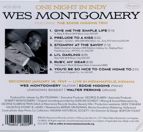 Wes Montgomery feat. Eddie Higgins Trio - One Night in Indy (1959) [2016]