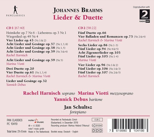 Rachel Harnisch, Marina Viotti, Yannick Debus, Jan Schultsz - Brahms: Lieder & Duette (2020) [Hi-Res]