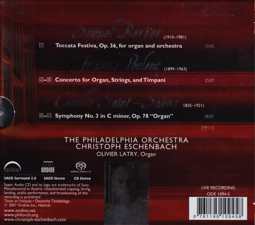 The Philadelphia Orchestra / Christoph Eschenbach, Olivier Latry - Barber, Poulenc, Saint-Saens (2007) [SACD]