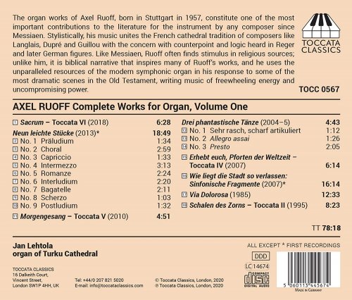 Jan Lehtola - Axel Ruoff: Complete Works for Organ, Vol. 1 (2020) [Hi-Res]