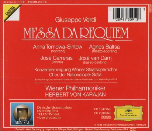 Wiener Philharmoniker, Herbert von Karajan - Verdi: Requiem (1985) CD-Rip