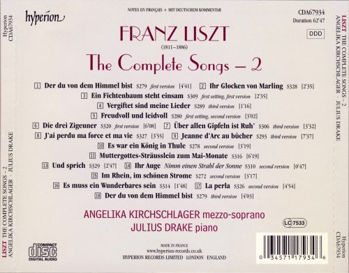 Angelika Kirchschlager, Julius Drake - Liszt: The Complete Songs, Vol. 2 (2012)