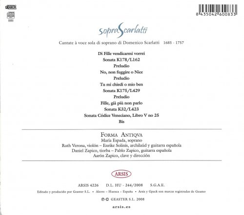 Maria Espada, Forma Antiqva, Aaron Zapico - Scarlatti. Cantate a voce sola di soprano di D.Scarlatti (2008)