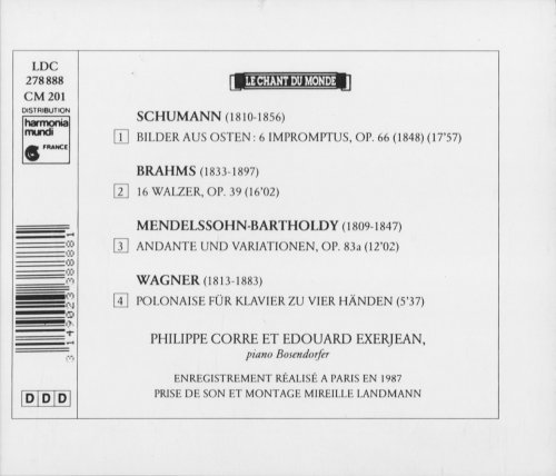 Philippe Corre, Edouard Exerjean - Quatre Mains Romantiques: Schumann, Brahms, Mendelssohn, Wagner (1987)