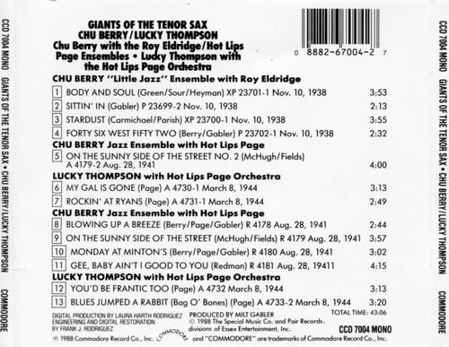 Chu Berry, Lucky Thompson - Giants Of The Tenor Sax (1988) CD Rip