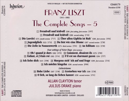 Allan Clayton, Julius Drake - Liszt: The Complete Songs, Vol. 5 (2018)