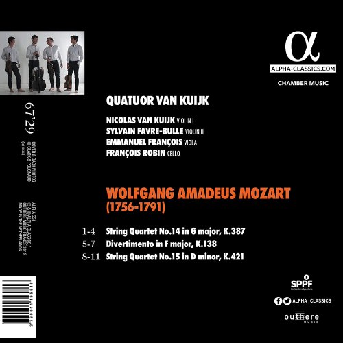 Quatuor Van Kuijk - Mozart: Quartets K.387, K.421 & Divertimento K.138 (2019) CD-Rip