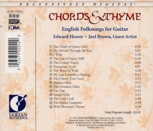 Edward Flower - Chords & Thyme: Folksong Melodies for Guitar (2020)