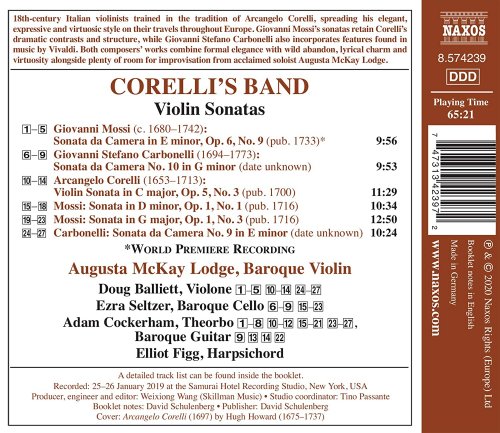Augusta McKay Lodge, Doug Balliett, Ezra Seltzer, Adam Cockerham, Elliot Figg - Corelli's Band: Violin Sonatas (2020) [Hi-Res]