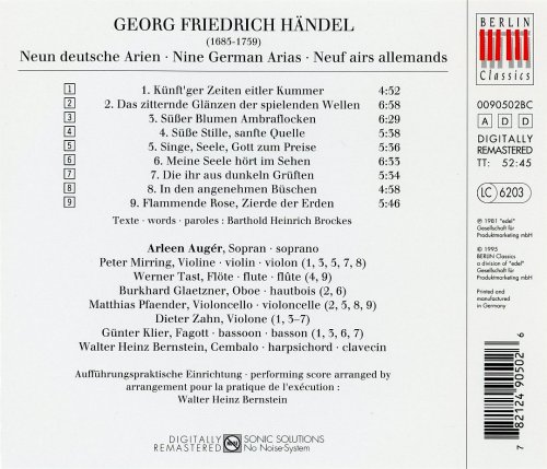 Arleen Auger - Handel: Neun deutsche Arien / Nine German Arias, HWV 202-210 (1995)