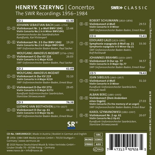 Henryk Szeryng - Bach, Mozart & Others: Violin Concertos (2020)