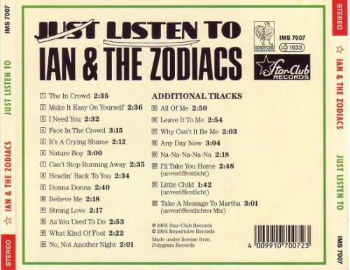 Ian, the Zodiacs - Just Listen To (Reissue) (1965/1994)