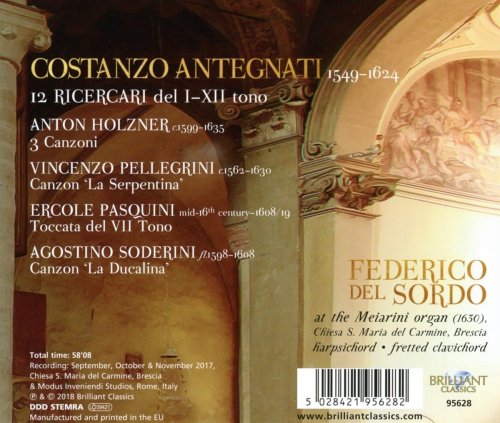 Federico del Sordo - Antegnati: 12 Ricercari (2018) [Hi-Res]