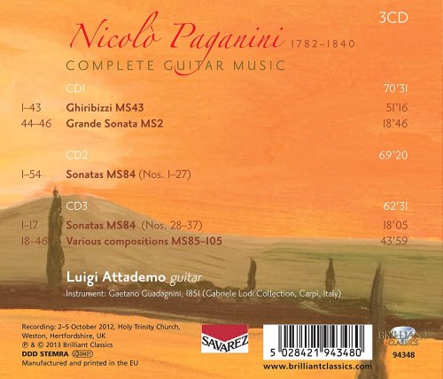 Luigi Attademo - Paganini: Complete Guitar Music (2013)