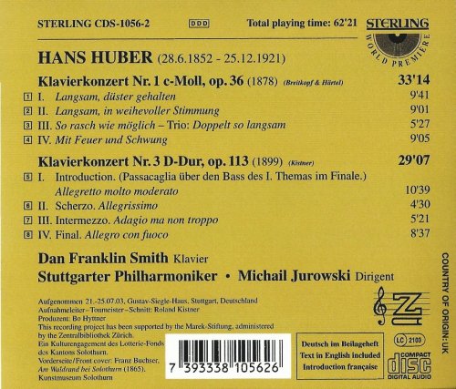 Dan Franklin Smith, Michail Jurowski - Hans Huber: Piano Concertos Nos. 1 & 3 (2004)