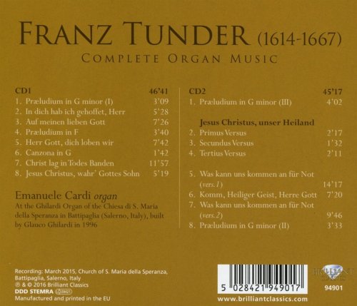 Emanuele Cardi - Tunder: Complete Organ Music (2016) [Hi-Res]
