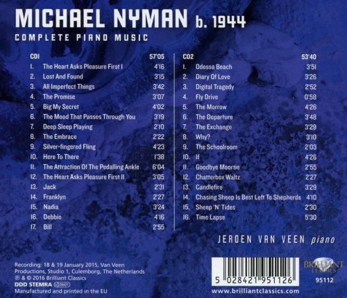 Jeroen Van Veen - Nyman: Complete Piano Music (2016) [Hi-Res]