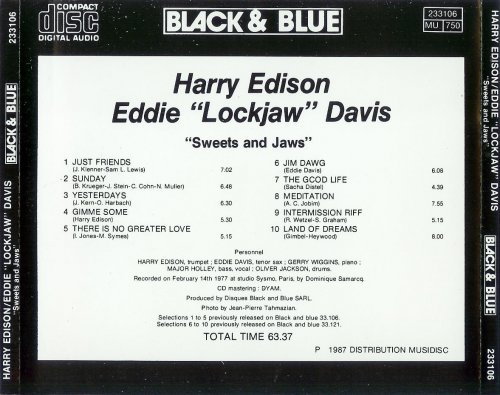 Harry Edison & Eddie "Lockjaw" Davis - Sweets and Jaws (1987) FLAC