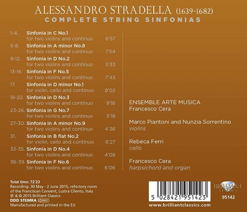 Ensemble Arte Musica, Francesco Cera - Stradella: Complete String Sinfonias (2015) [Hi-Res]