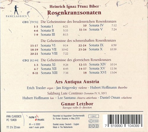 Gunar Letzbor, Ars Antiqua Austria - Biber: Rosenkranzsonaten, C 90-105 (2020) CD-Rip