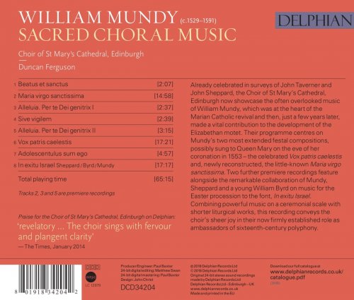 Choir of St Mary's Cathedral, Edinburgh, Duncan Ferguson - Mundy: Sacred Choral Music (2018) [Hi-Res]