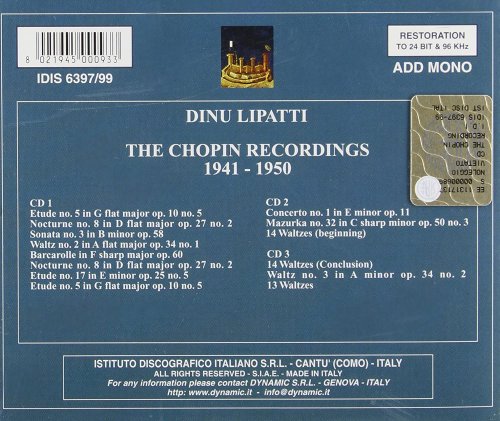 Dinu Lipatti - Chopin, F.: Piano Music (Dinu Lipatti - The Chopin Recordings) (1941-1950) (2003)
