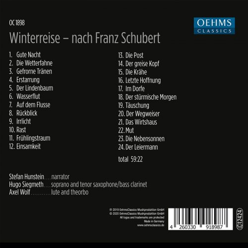 Axel Wolf, Nicky Spence, Iain Burnside, Philip Higham, Anthony Gray - Schubert: Winterreise, Op. 89, D. 911 (Arr. A. Wolf & H. Siegmeth for Saxophone, Lute & Narration) (2020) [Hi-Res]