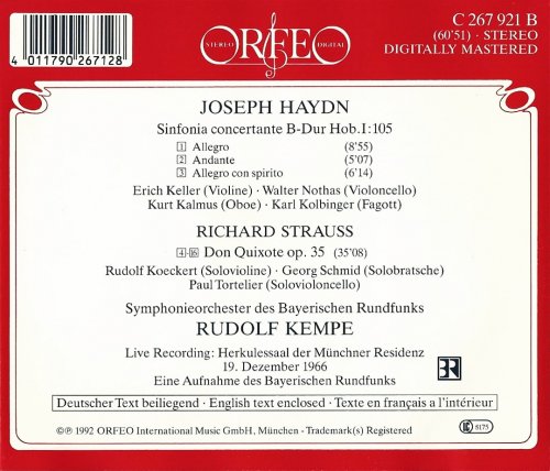 Rudolf Kempe - Haydn: Sinfonia Concertante, R. Strauss: Don Quixote (1992)