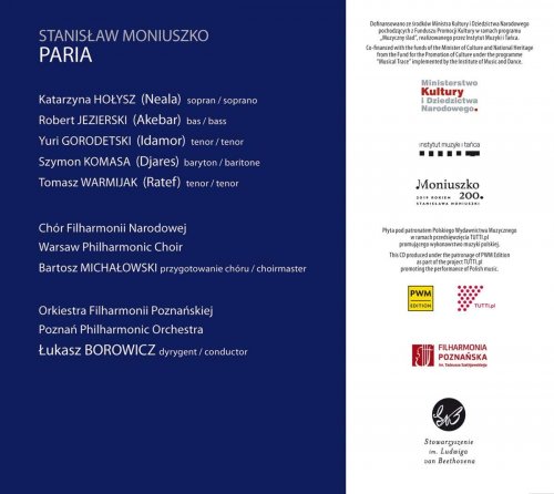 Katarzyna Hołysz, Robert Jezierski, Yuri Gorodetski, Szymon Komasa, Tomasz warmijak, Poznan Philharmonic Orchestra, Łukasz Borowicz - Moniuszko: Paria (2020)