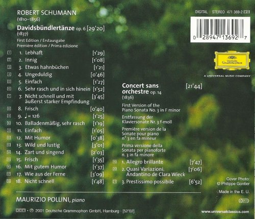 Maurizio Pollini - Schumann: Davidsbündlertänze, Concert sans orchestre (2001)