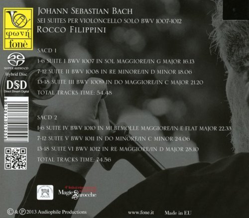 Rocco Filippini, Michele Campanella - J.S.Bach: Sei Suites per Violincello Solo BWV 1007-1012 (2013) [Hi-Res]