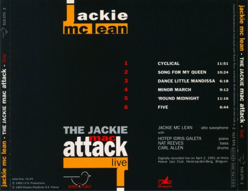 Jackie McLean - The Jackie Mac Attack Live (1993) FLAC