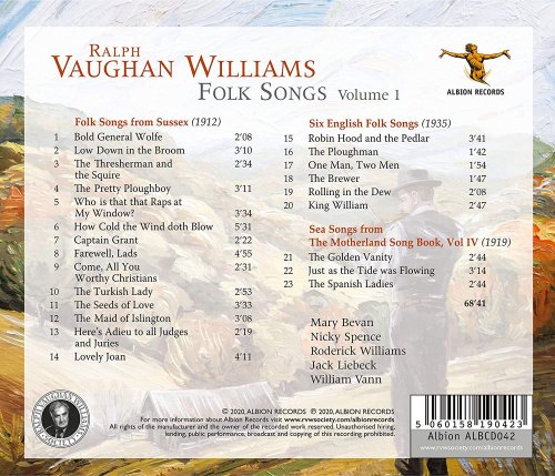 Mary Bevan, Nicky Spence, Roderick Williams, William Vann - Ralph Vaughan Williams: Folk Songs, Vol. 1 (2020) [Hi-Res]