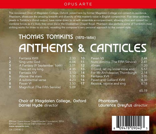 Choir of Magdalen College, Oxford, Phantasm, Laurence Dreyfus, Daniel Hyde - Tomkins: Anthems & Canticles (2016) [Hi-Res]