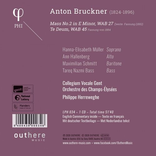 Collegium Vocale Gent, Orchestre des Champs-Elysées, Philippe Herreweghe - Bruckner: Mass No. 2 in E Minor & Te Deum (2020) [Hi-Res]