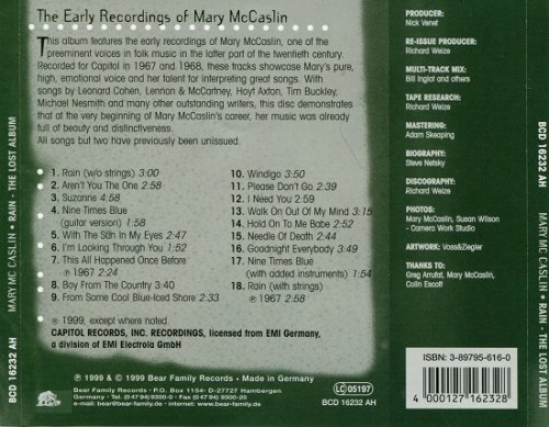 Mary McCaslin ‎– RAIN - The Lost Album (1999)