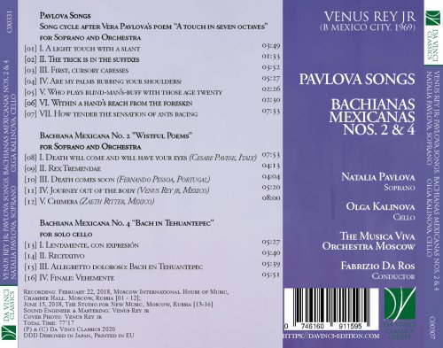 Fabrizio Da Ros, Natalia Pavlova, Olga Kalinova - Venus Rey Jr: Pavlova Songs, Bachianas Mexicanas Nos. 2 & 4 (2020)