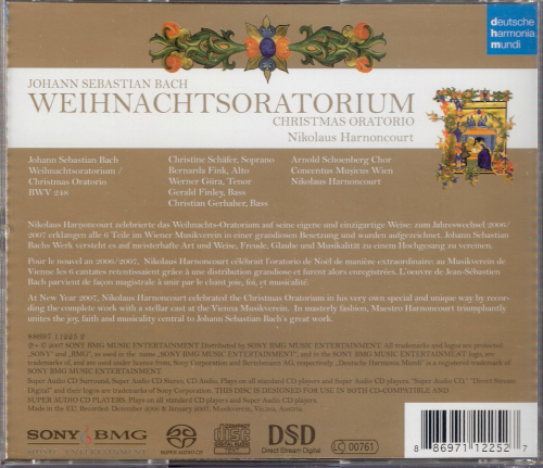 Nikolaus Harnoncourt, Concentus Musicus Wien - J. S. Bach: Weihnachtsoratorium BWV 248 (2008) [SACD]