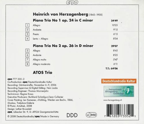 Atos Trio - Heinrich von Herzogenberg: Piano Trios Nos. 1 & 2 (2008)