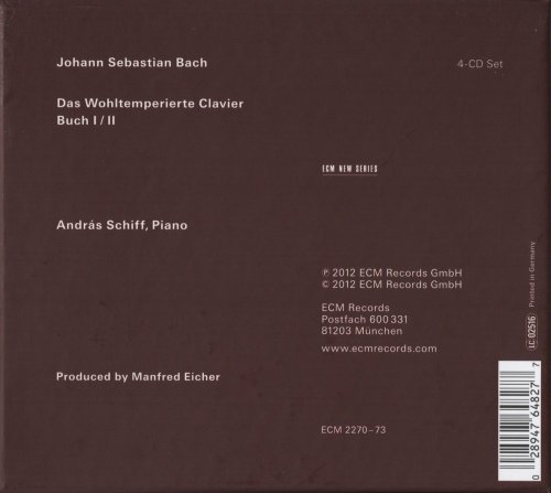 Andras Schiff - J.S. Bach: Das Wohltemperierte Clavier (2012) CD-Rip