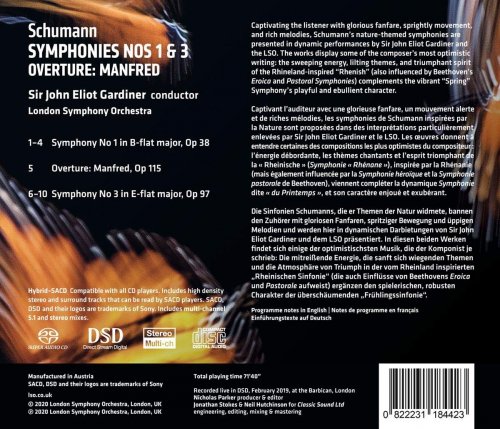 London Symphony Orchestra, Sir John Eliot Gardiner - Schumann: Symphonies Nos. 1 & 3 (2020) [CD-Rip]